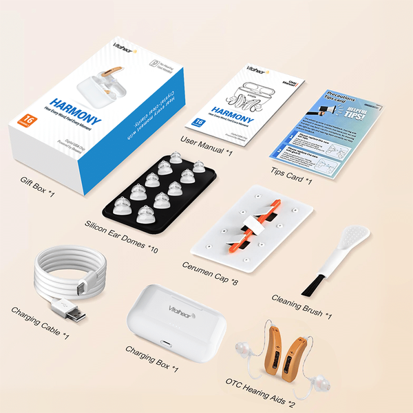 Harmony RIC Digital Hearing Aids – Rechargeable, 16-Channel, Bluetooth App Control