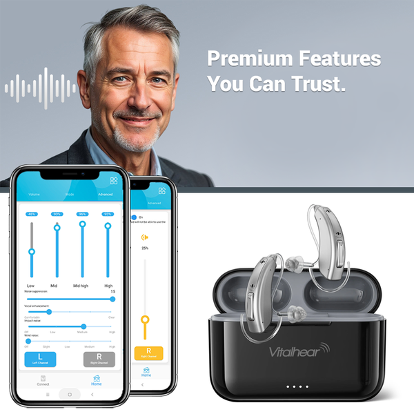 Harmony RIC Digital Hearing Aids – Rechargeable, 16-Channel, Bluetooth App Control