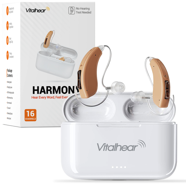 Harmony RIC Digital Hearing Aids – Rechargeable, 16-Channel, Bluetooth App Control