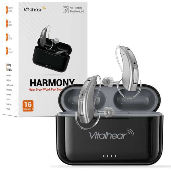 Harmony RIC Digital Hearing Aids – Rechargeable, 16-Channel, Bluetooth App Control